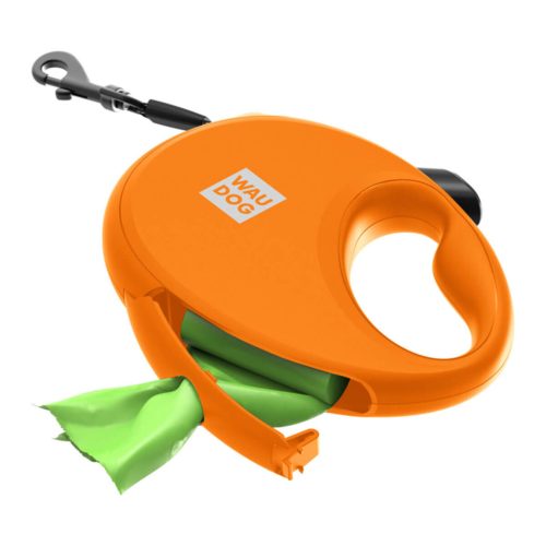 WAUDOG automata póráz kakizacsi-tartóval narancs S