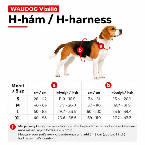 WAUDOG Vízálló kutyahám S kék QR-kódos azonosítóval