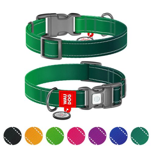 WAUDOG Mono Reflective kutya nyakörv – sötétzöld 2