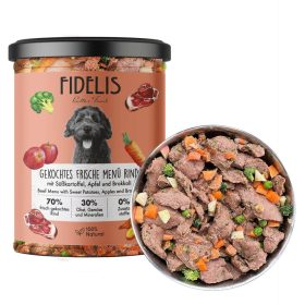 Fidelis főtt menü marha, édesburgonya, alma és brokkoli 400g 2