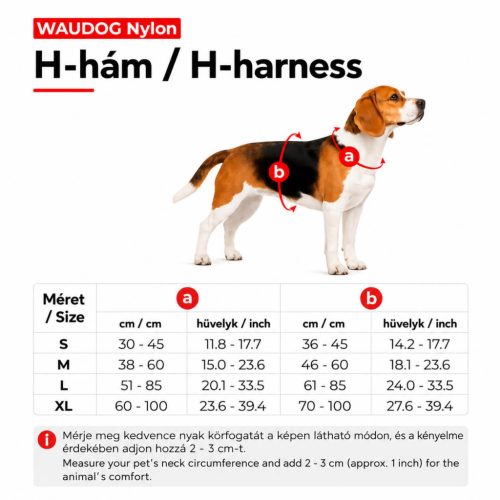 WAUDOG Mono Reflective kutyahám S narancs QR-kódos azonosítóval