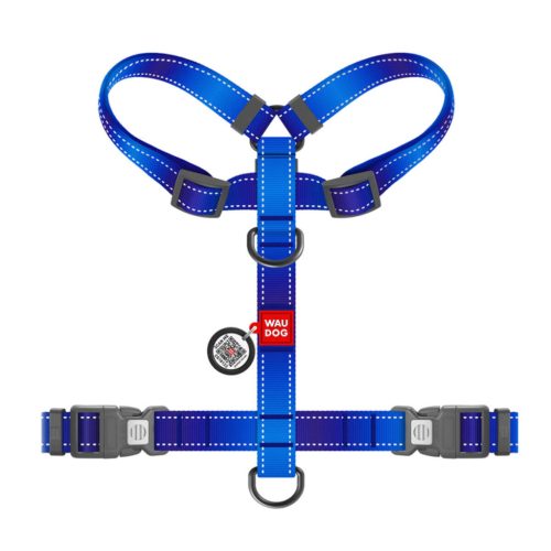 WAUDOG Mono Reflective kutyahám XL kék QR-kódos azonosítóval