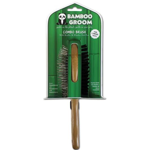 Bamboo Groom kétoldalas bambusz kefe nagytestű fajtáknak5