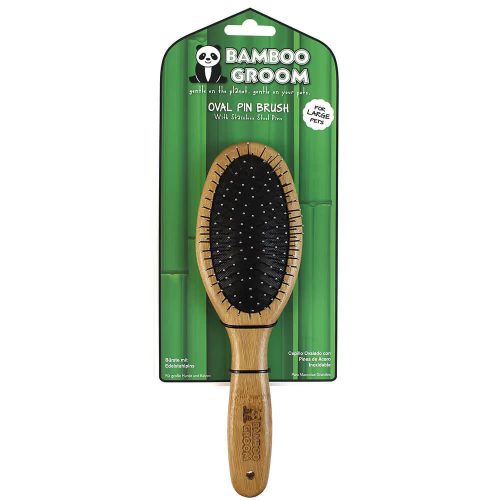 Bamboo Groom bambusz kefe fém tűkkel nagytestű fajtáknak 3