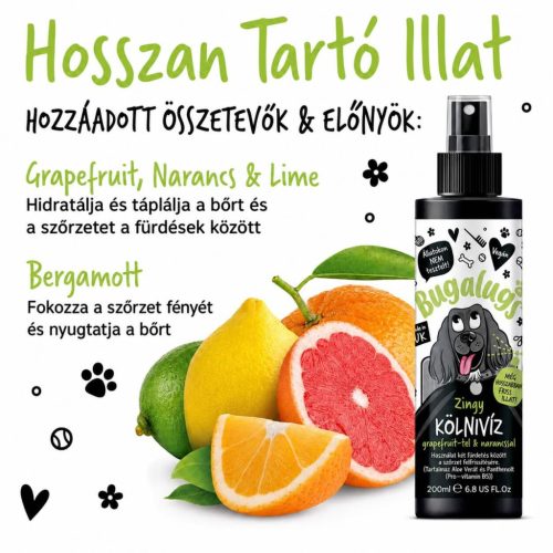 Bugalugs Zingy kutyaparfüm grapefruittal és naranccsal 200ml