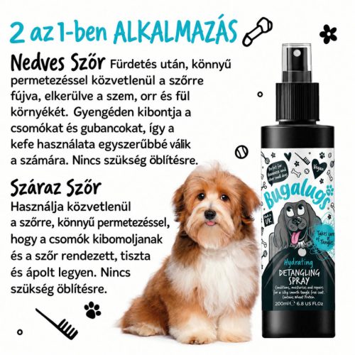 Bugalugs hidratáló szőrbontó spray kutyáknak 200ml