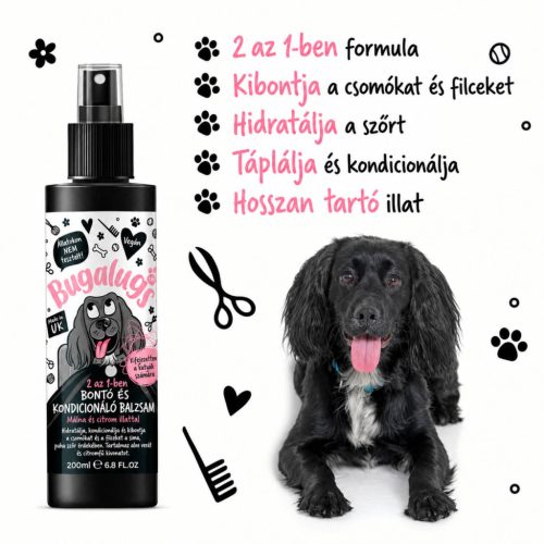 Bugalugs 2 in 1 szőrbontó és kondícionáló spray málna és citrom 200ml