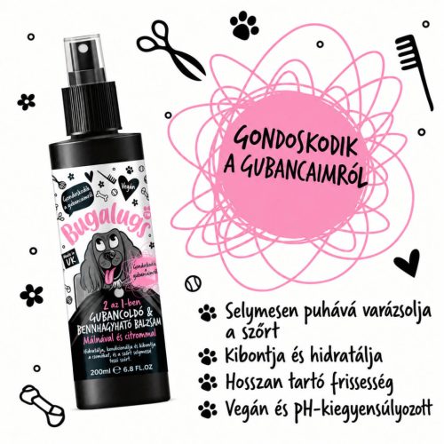 Bugalugs 2 in 1 szőrbontó és kondícionáló spray málna és citrom 200ml
