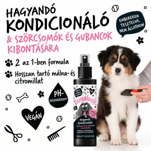 Bugalugs 2 in 1 szőrbontó és kondícionáló spray málna és citrom 200ml