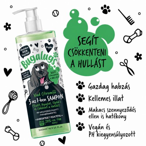 Bugalugs All in 1 sampon - szőrhullás kontroll 250ml