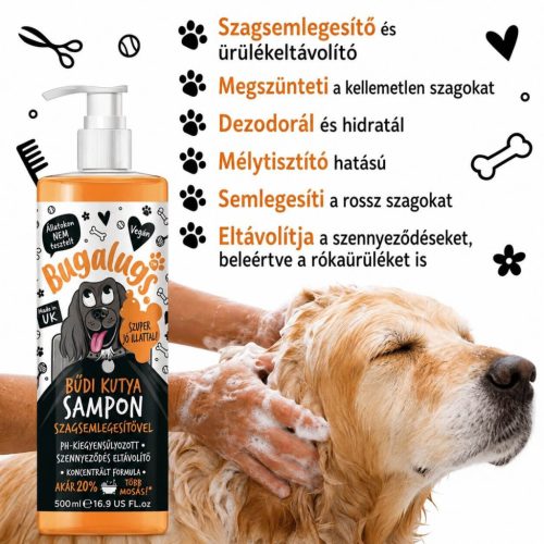 Bugalugs Stinky Dog Sampon - kellemetlen szagok ellen 500ml