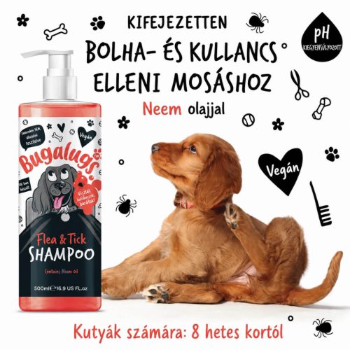 Bugalugs Flea&Tick sampon - bolha és kullancs ellen 500ml