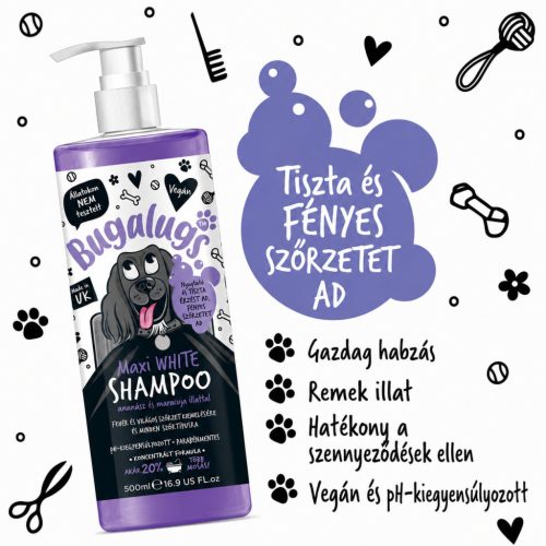 Bugalugs Maxi White Sampon - színélénkítő 500ml