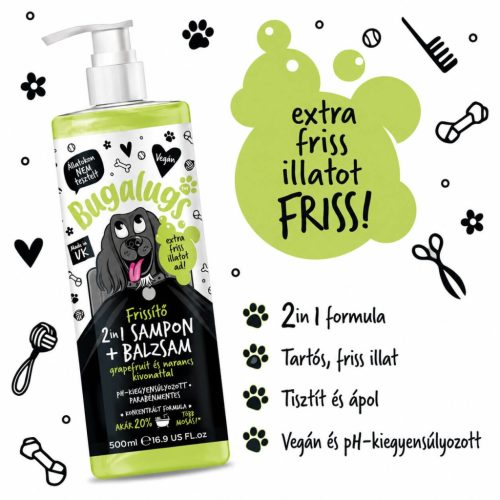 Bugalugs Zingy 2 in 1 Sampon és balzsam 250ml