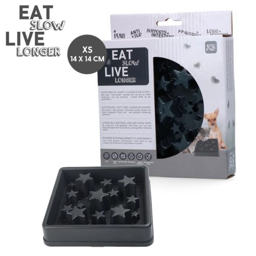 Eat Slow Live Longer Star Habzsolásgátló Tál Szürke XS