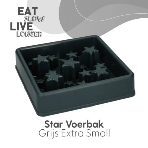 Eat Slow Live Longer Star Habzsolásgátló Tál Szürke XS