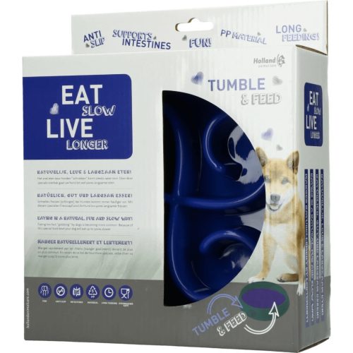 Eat Slow Live Longer Tumble Feeder kék