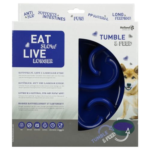 Eat Slow Live Longer Tumble Feeder kék