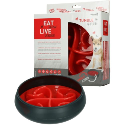 Eat Slow Live Longer Tumble Feeder piros