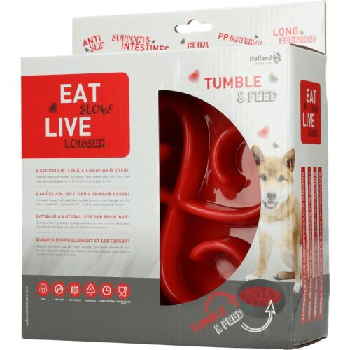 Eat Slow Live Longer Tumble Feeder piros
