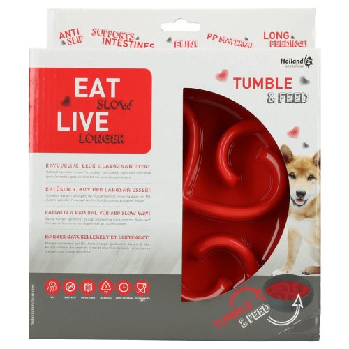 Eat Slow Live Longer Tumble Feeder piros