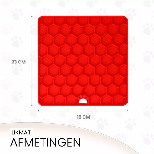 Eat Slow Live Longer Lick Mat Honeycomb piros