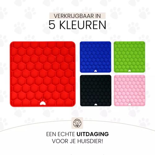 Eat Slow Live Longer Lick Mat Honeycomb piros