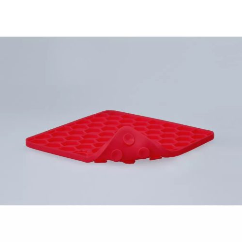 Eat Slow Live Longer Lick Mat Honeycomb piros