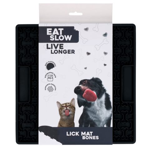 Eat Slow Live Longer Lick Mat Bones szürke