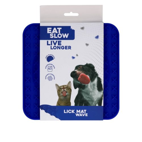 Eat Slow Live Longer Lick Mat Wave kék