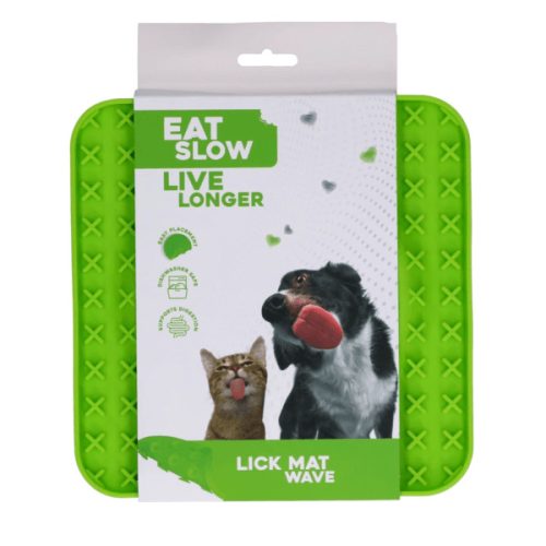 Eat Slow Live Longer Lick Mat Wave zöld