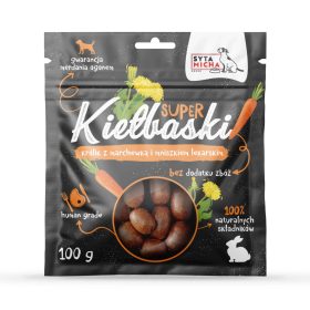   Syta Micha kolbászka nyúllal, sárgarépával és pitypanggal 100g
