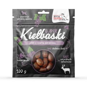   Syta Micha kolbászka kutyáknak szarvassal és feketeribizlivel 100g