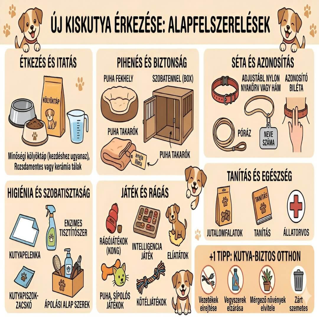 Kiskutya alapfelszerelés – Minden, amire szükséged lesz az első naptól